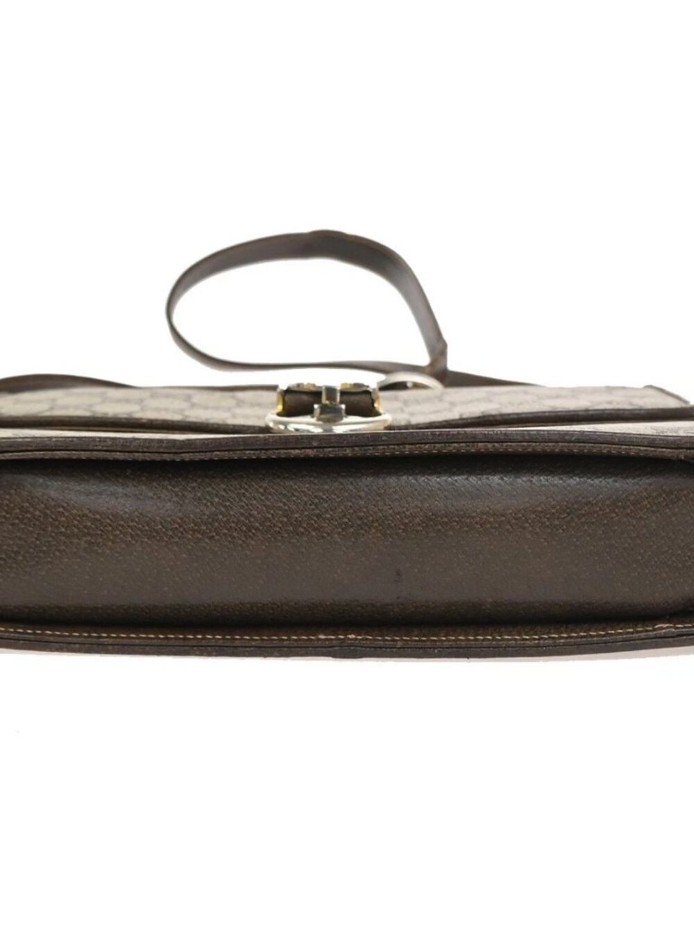GUCCI Logo GG Pattern Sherry Flap Shoulder Bag PVC Leather Brown GHW 67KC907 - Picture 6 of 16